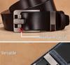 Men's Genuine Leather Extra-Long Black Plus Size Belt