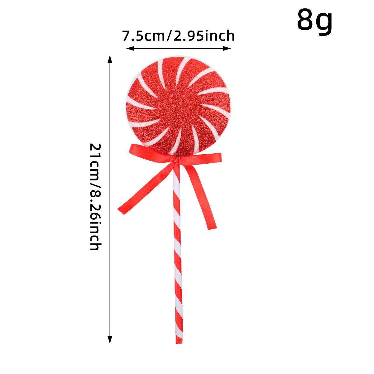 1PCS 21cm/8.26inch Red White Christmas Lollipop Decoration Creative Big Lollipop Christmas Tree Decoration Christmas Decoration