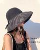 Sun UV Wide Chin Actress Lightweight [Lhyxuuk] Women's Hat, Protection, Cut, Brim, Heat-Blocking Coating, Strap, Foldable, Portable, Hat, Ribbon,