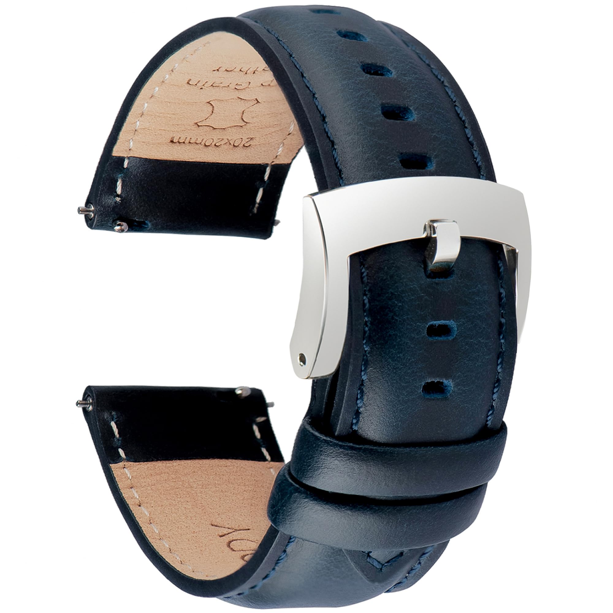 

Ottoody Genuine Leather Replacement Watch Band, 0.71, 0.75, 0.79, 0.83, 0.87 inch (18, 19, 18mm