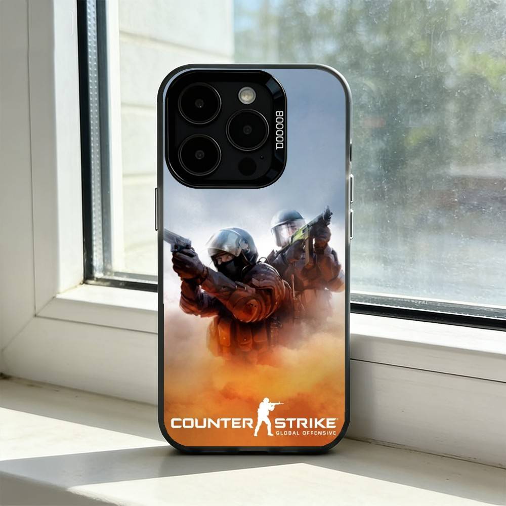 Game CS2 Counter-Strike2 Phone Case For iPhone 17,16,15,14,13,12,11 Plus,Pro Max,XS,Colorful Silver Black Cover
