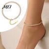 Decorative Ankle Jewelry 4mm Cubic Zirconia Classic Tennis Bracelet, Adjustable Rhinestone Anklet Foot for Women, Hypoallergenic Dainty Bracelet