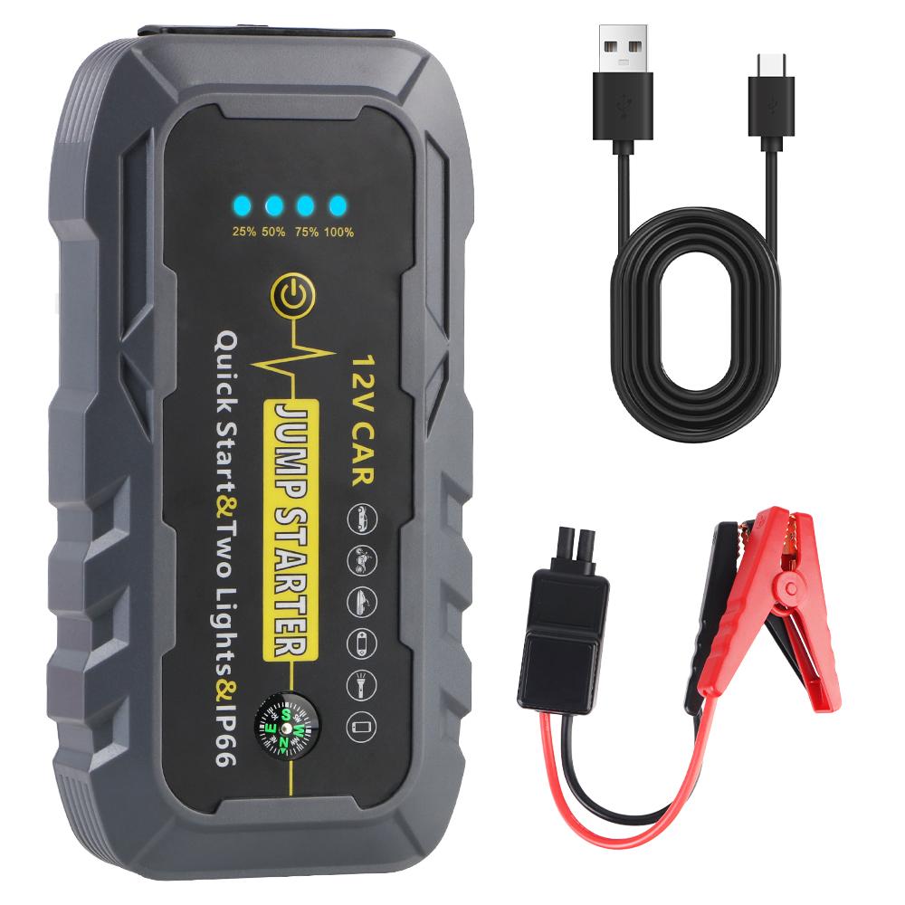 

Автомобильный стартер 12В Автомобильное пусковое устройство Аварийный запуск 3000А Портативный автомобильный бустер 22200мВтч Пауэрбанк IP66