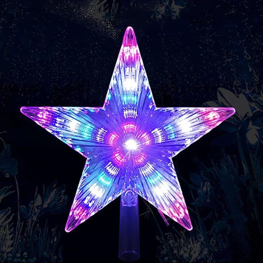 LED Pentagram Christmas Tree Top Lights New Year Decoration Garland Fairy Lights Party Wedding Christmas Decoration