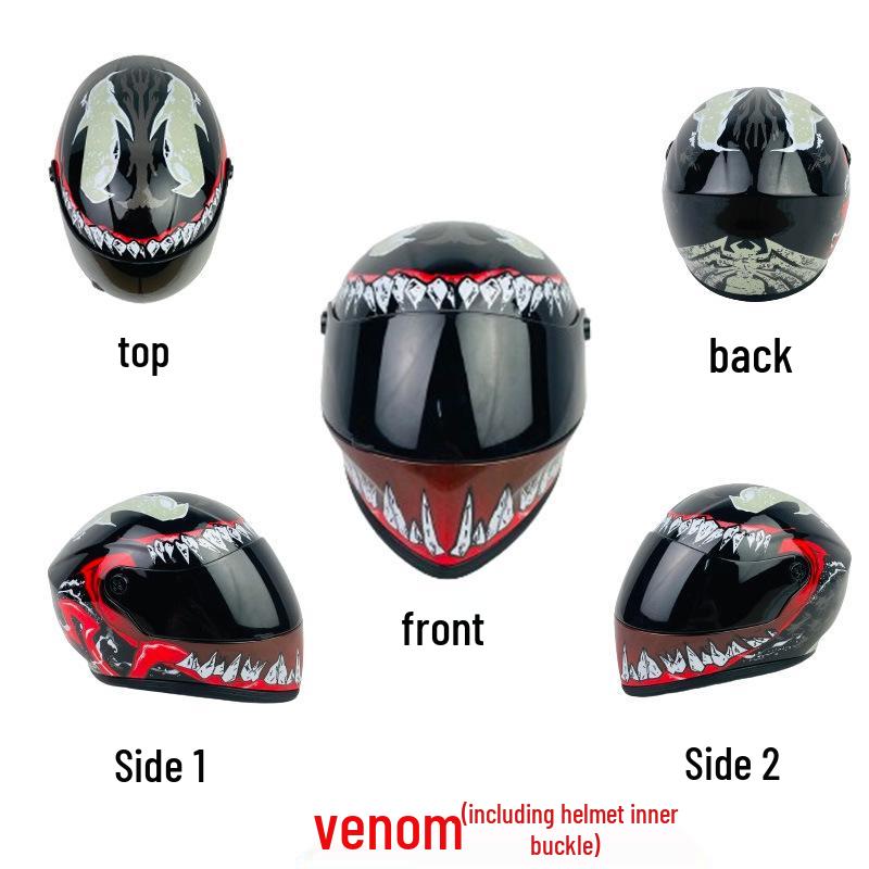 Venom Custom Bear Doll: Model Locomotive, Motorcycle Helmet, Car Pendant, Mini Figurine
