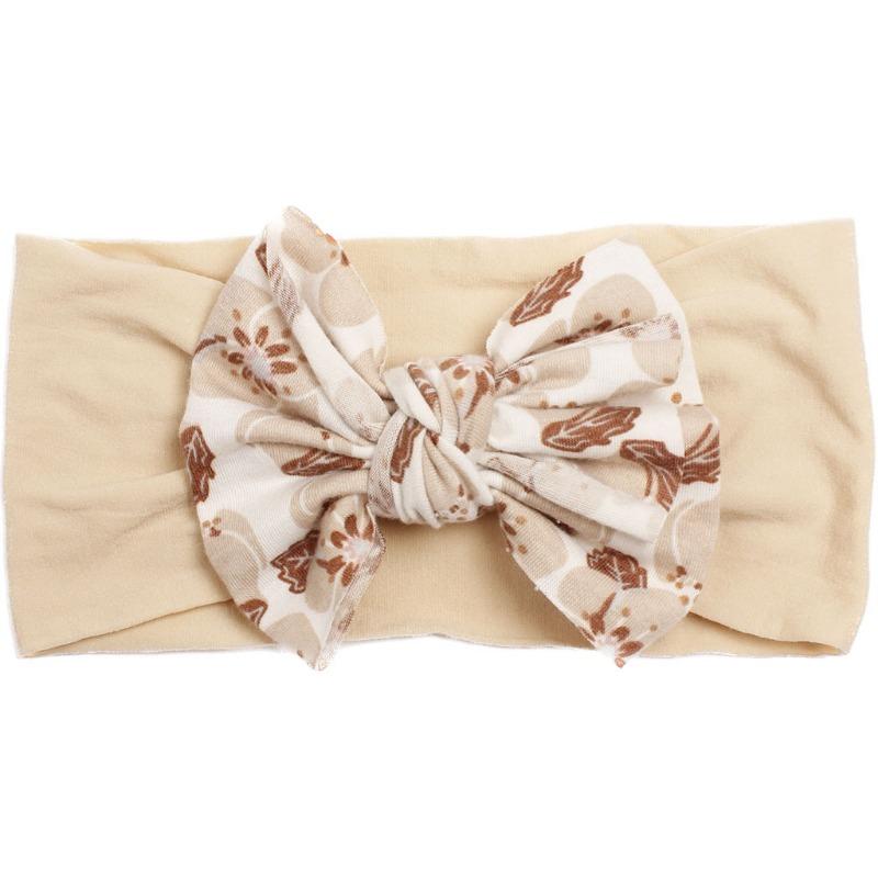 New nylon bow print children's headband, baby cute hair accessories, multi-colored girls' headscarf