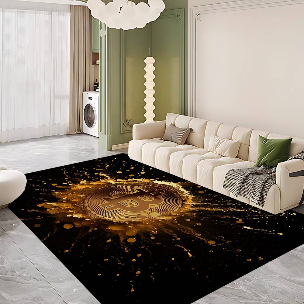 B-Bitcoin LOGO Door Mat Washable Non-Slip Living Room Sofa Chairs Area Mat Kitchen Doormat Area Rug