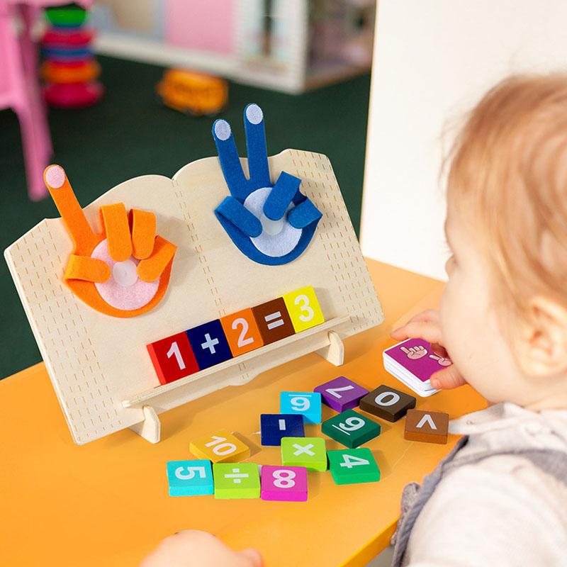 Toys Wooden Toddler Montessori Math Finger Arithmetic Toy Counting Early Education Learning Game for Intelligence Kids Children