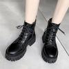 Fashion Rimocy 2025 New Women White Ankle Boots PU Leather Thick Sole Lace Up Combat Booties Female Autumn Winter Platform Shoes Woman