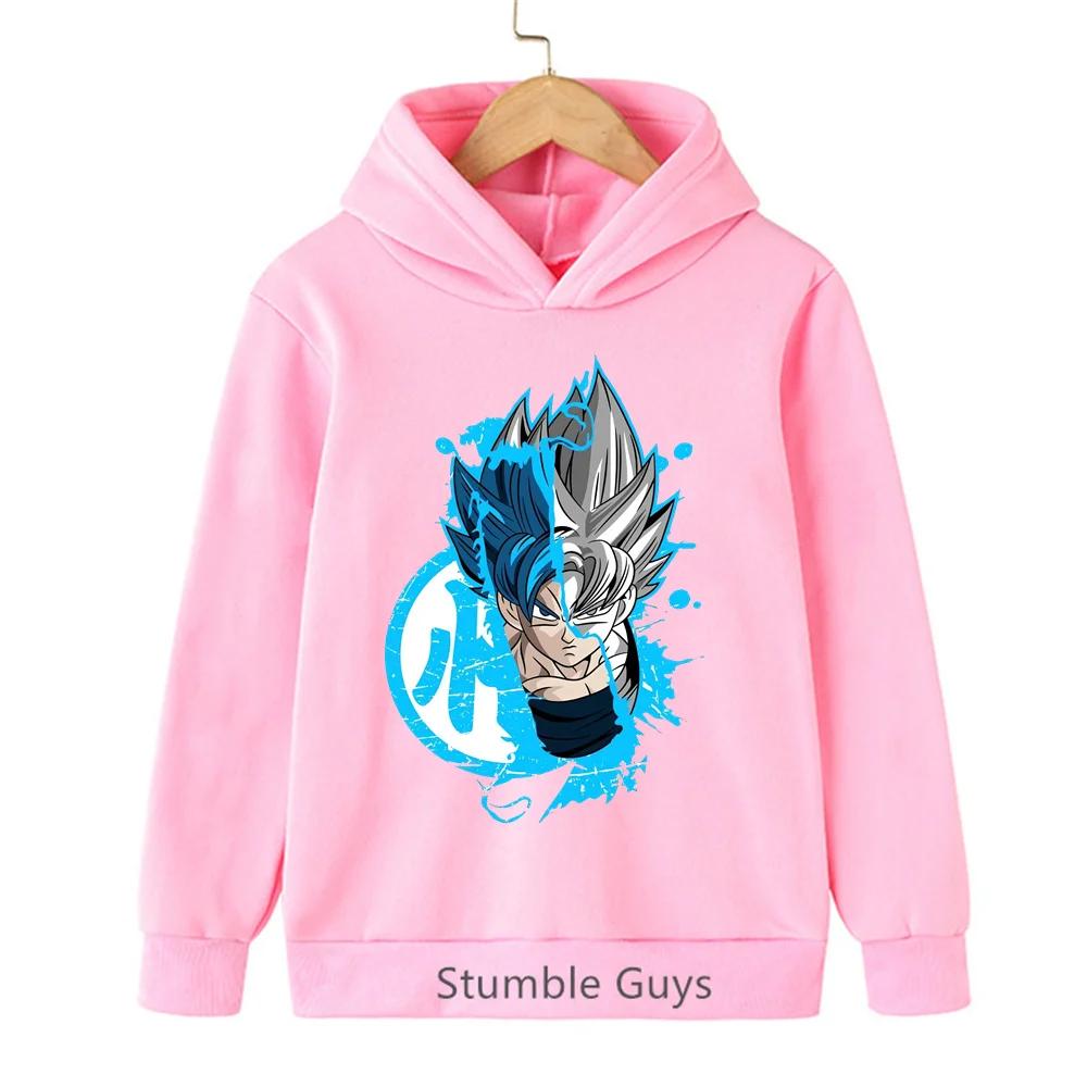 Sweat à capuche imprimé Anime Dragon Ball Goku, Sweat à capuche unisexe pour enfants garçons et filles, Hauts pull à manches longues Super Saiyan pour enfants