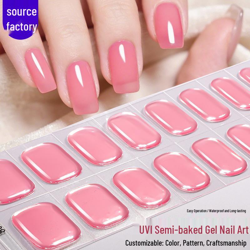 Zhengxiang Japanese Style UV Gel Nail Stickers - Solid Color, Semi-Cured, Popular Light Curing Design
