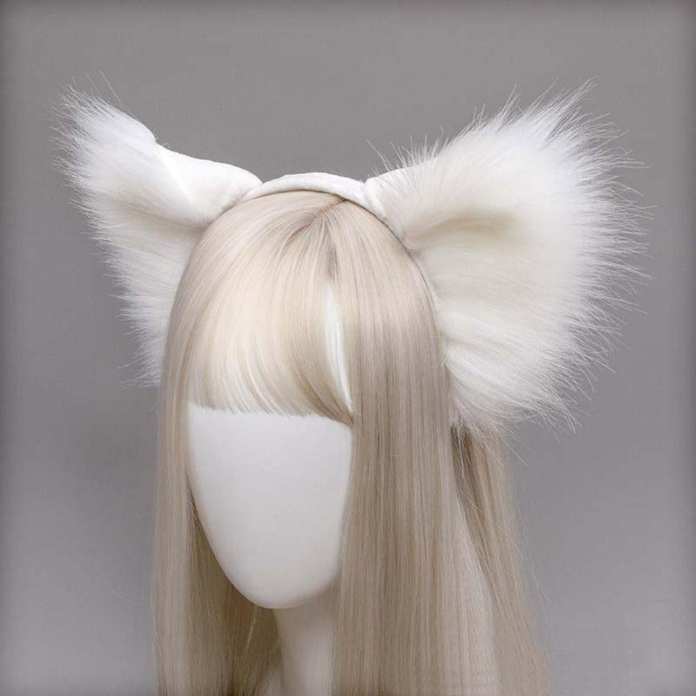 Cute Plush Fox Cat Ears Artificial Cosplay Hair Accessories Animal Ears Headwear  Christmas