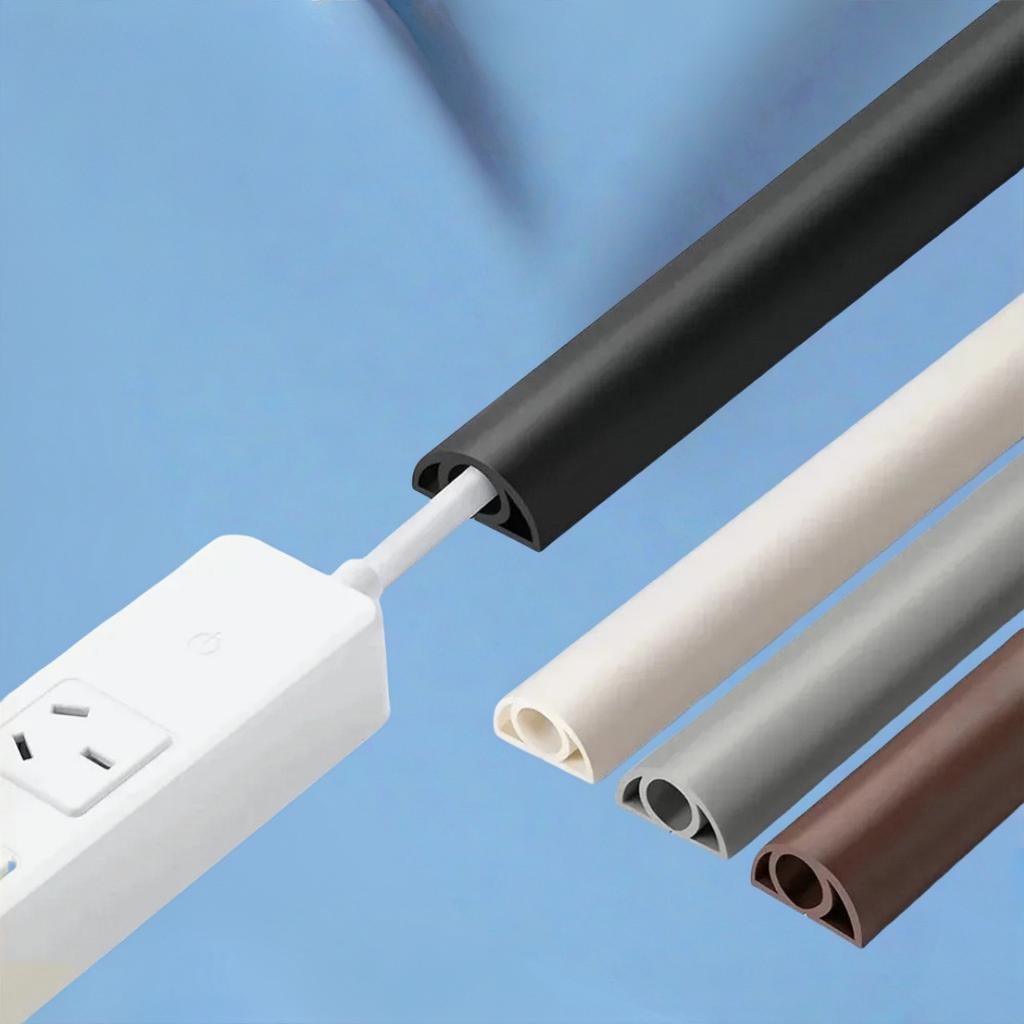 1pc 118.11in Floor Cord Cover Extension Wiring Duct Protector Power Cable Protector Hider Covers Practical Wire Organizer
