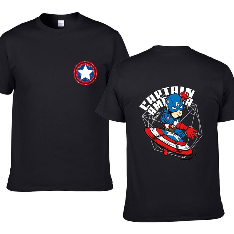 Vibrant Avengers Captain America Printed Short Sleeve Top For Every Season