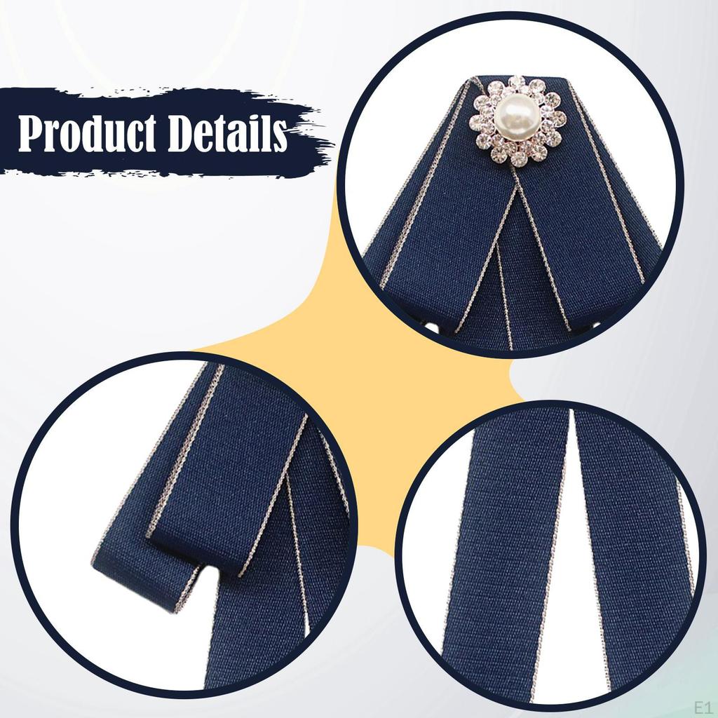Ladies Bow Tie Brooch Gift, Elegant, Bowknot Collar Clothing Accessory for Dress Blouse Shirt
