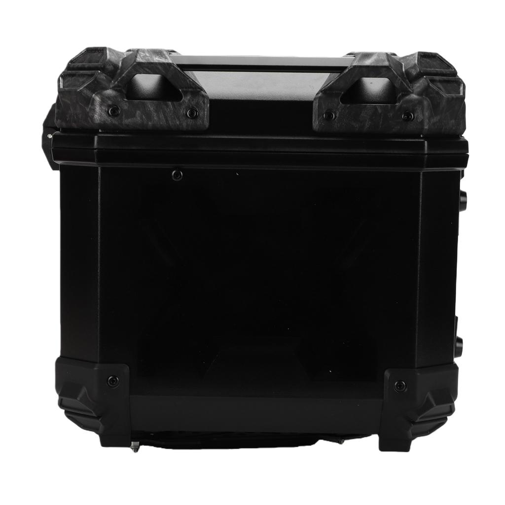 Motorcycle Top Case 45L Aluminum Alloy Handle Water Proof Anti Theft Lock System Universal Black