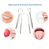 4Pcs Stainless Steel Tongue Scraper Oral Care Halitosis Cleaner Portable For Home And Clinic Use