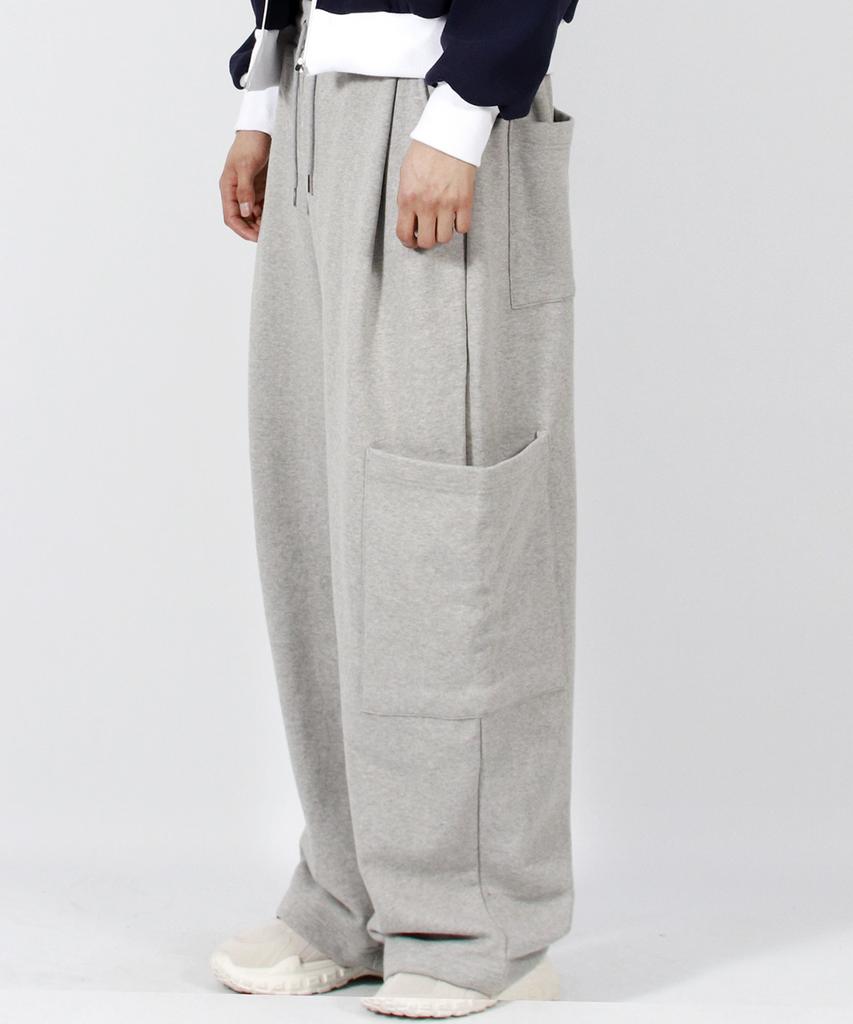 Deumakeu M Side Pocket Wide One-Tuck Real Street Sweat Pants Gray