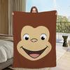 Cartoon Funny Art Monkey C-Curious G-George Flannel Warm Soft Plush Blanket for Sofa Living Room Office Bedroom Travel Gift