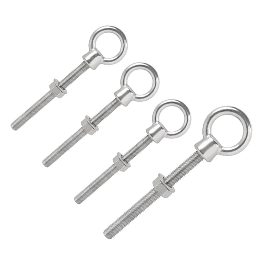 4-Pack For M12 X 120mm Stainless Steel Eye Bolt Screws With Rings For Lifting & Rigging Industrial Use Hardware Fixtures