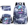 Set da 3 pezzi Anime Cartone Animato K-Pop Cacciatori di Demoni Zaino Stampato con Borsa a Tracolla Astuccio per Ragazzo Ragazza Adolescente Zaino Scolastico di Grande Capacità