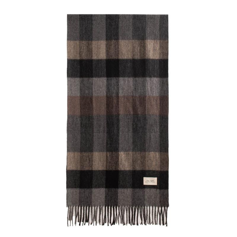 High-end Scarf, Versatile for Men and Women, Thickened Autumn and Winter New Plaid Splicing Warm Scarf Imitation Cashmere Couple