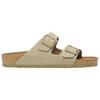 Birkenstock Leather Fashion Versatile Slide Sandals Unisex Sandals Khaki 1027697