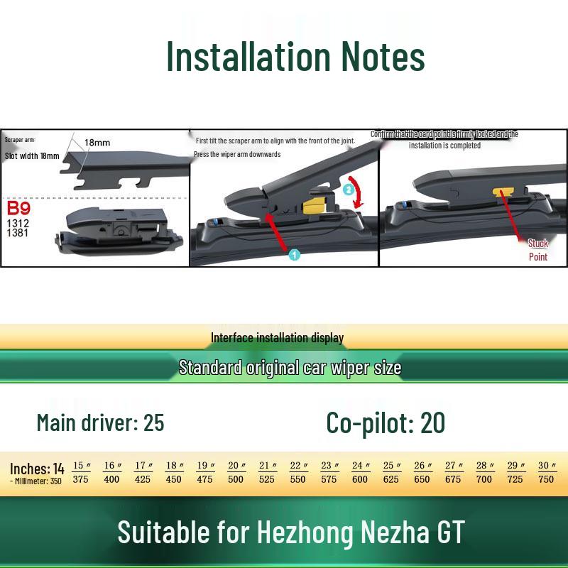 Hozon NETA GT Multi-functional Silent Frameless Car Wiper
