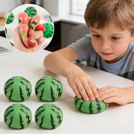 Watermelon Slow-Rising Squeeze Toy Realistic Fruit-Shaped TPR Fidget for Stress Relief Cute & Soft Decompression Gadget for Kids Adults