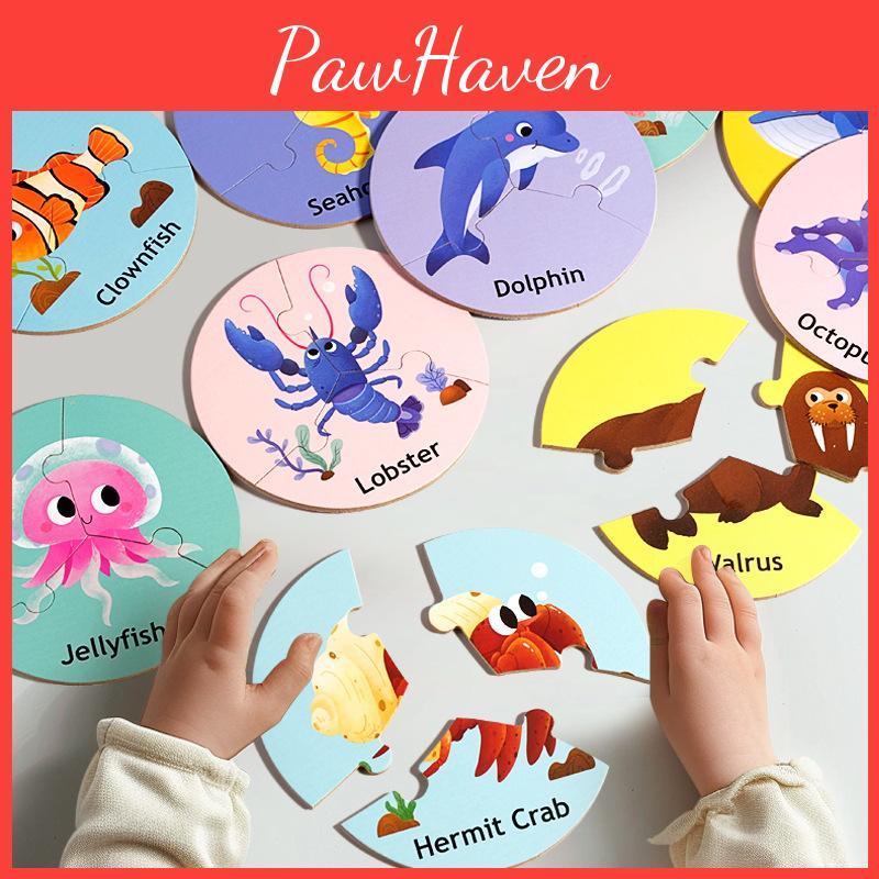 Animals Forest Marine Puzzle Board Educational Toy Learning Training Cognitive