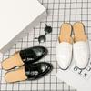 2025 summer new men's business casual leather shoes Korean version trend versatile half slippers breathable trendy men's shoes large size