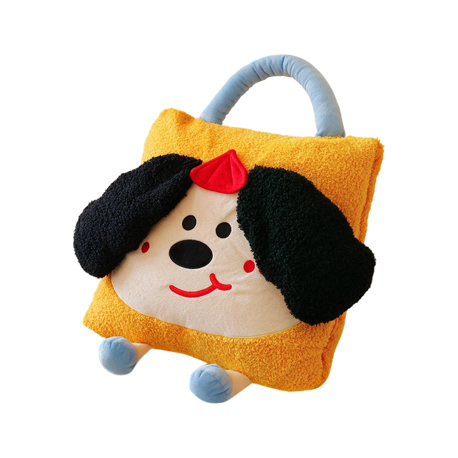 

Big Ears Dog Pillow Blanket 2-in-1 Folding Pillow, Seat Backrest, Nap Pillow, Blanket One Size жовтий
