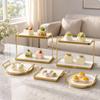 5 Pieces Gold Ceramic Dessert Display Set Metal for Parties