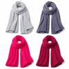 Solid Color ScarfKnitted Texture Long Scarves Windproof Neck Wrap Women Wrap Shawls  for Women