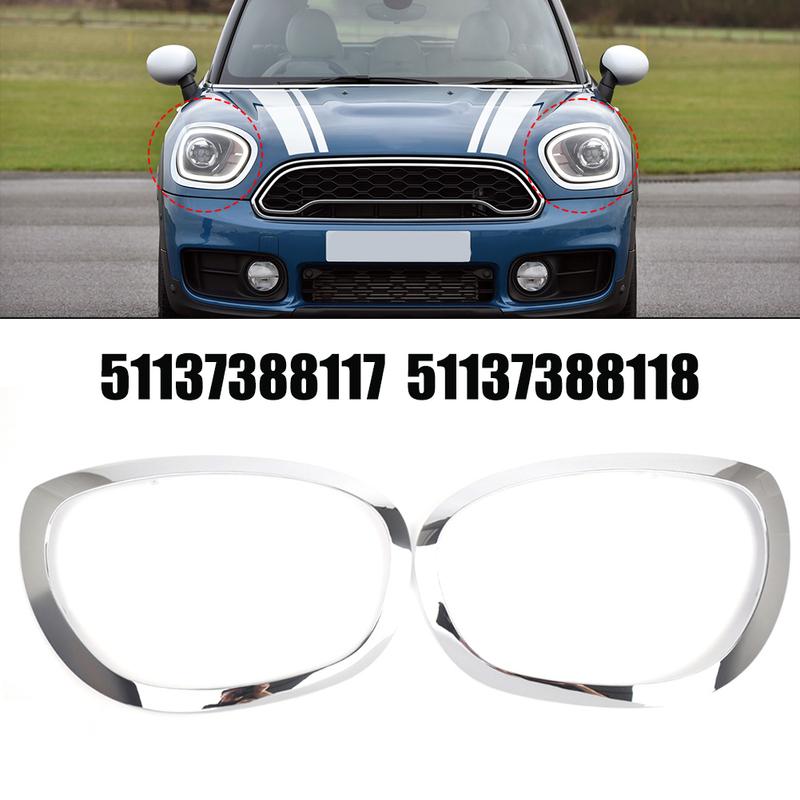 Auto Headlamp Headlight Trim Fit For 2017- Headlight Bezel Ring Practical Design Vehicle Fitment Wear-resistant Material