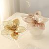Sequins Artificial Poinsettia Flower Pick Three-Layer Christmas Tree Floral Spray  Christmas Tree