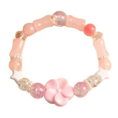 Elegantes Dopamin-Blumen-Design-Armband Gefertigt aus robusten Harzmaterialien für den täglichen Gebrauch und zur Stilverbesserung