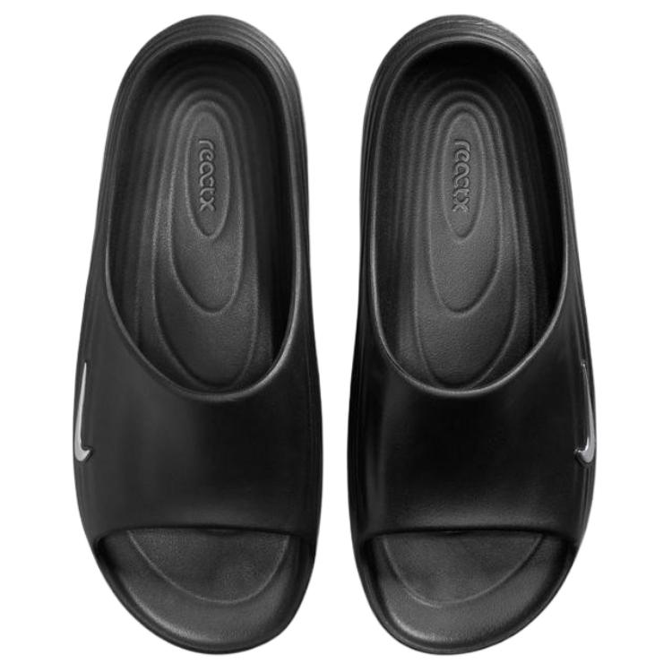 Nike Reactx Rejuven8 Slide Schwarz Gamma Blau Herren Sandalen Metallic-Silber HV4479003