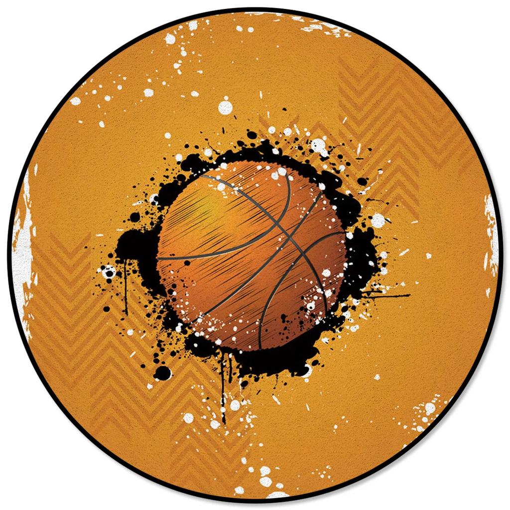 Custom Logo Mat Circle Carpet Anti-Slip Round Area Rug Large for Home Living Room Bedroom Decor Chair Drum Rug Chair Doormat