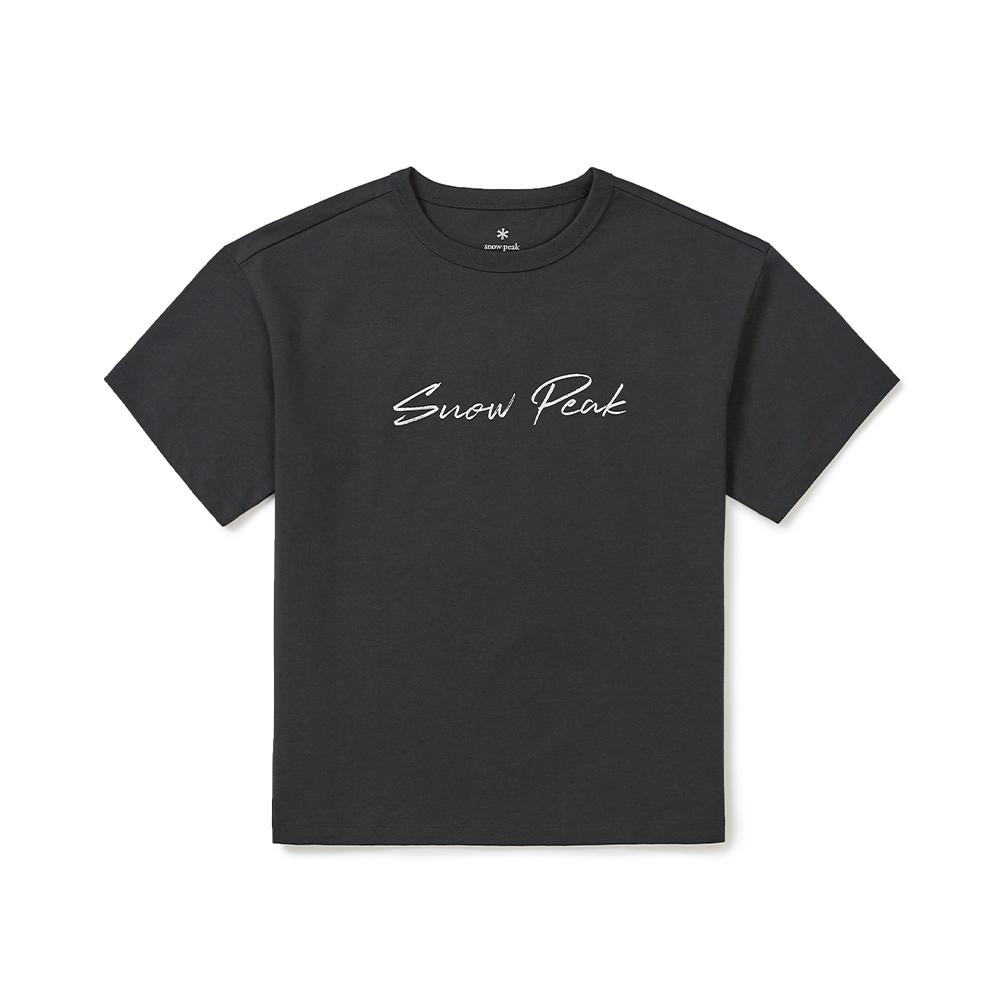 SNOWPEAK Aerocool Women's Lettering Short-Sleeve T-shirt Dark Charcoal (S25MWFTS73)