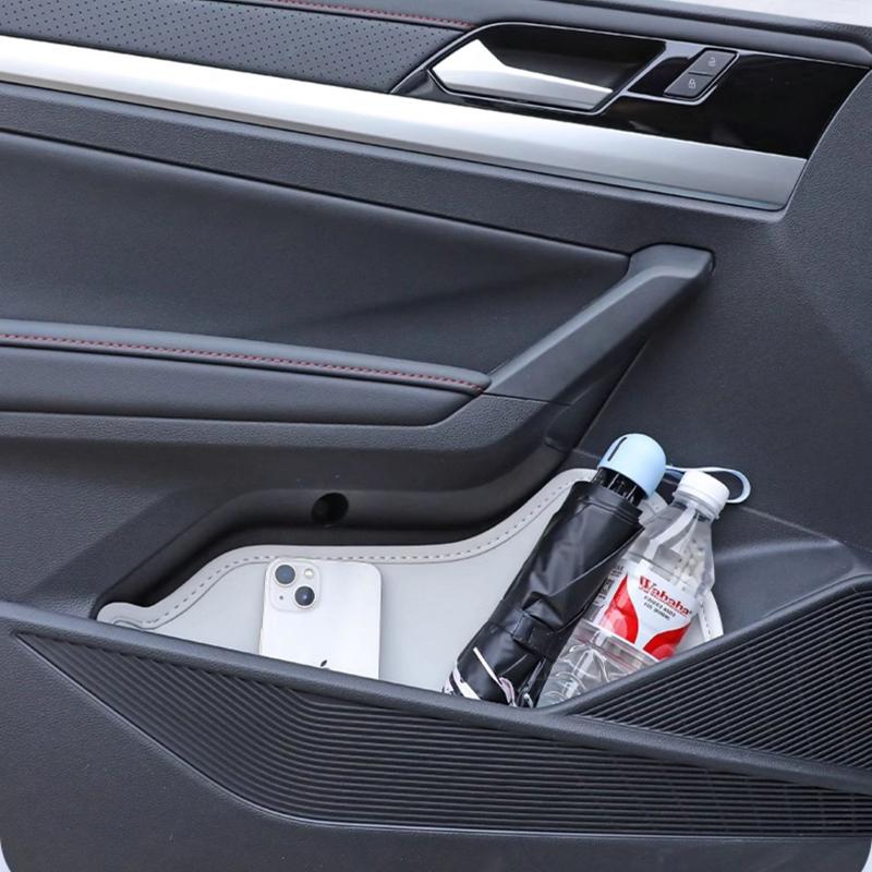 For Volkswagen Lavida 2018-2026 Car Door Slot Storage Box Leather Protective Pad Cover Glove Box Storage Barrel Interior Storage