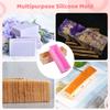 Silicone Soap Mold Flexible Rectangular Loaf Mold DIY Soaps Making Rectangle Wooden Box With Cake Loaf Making Form Mould