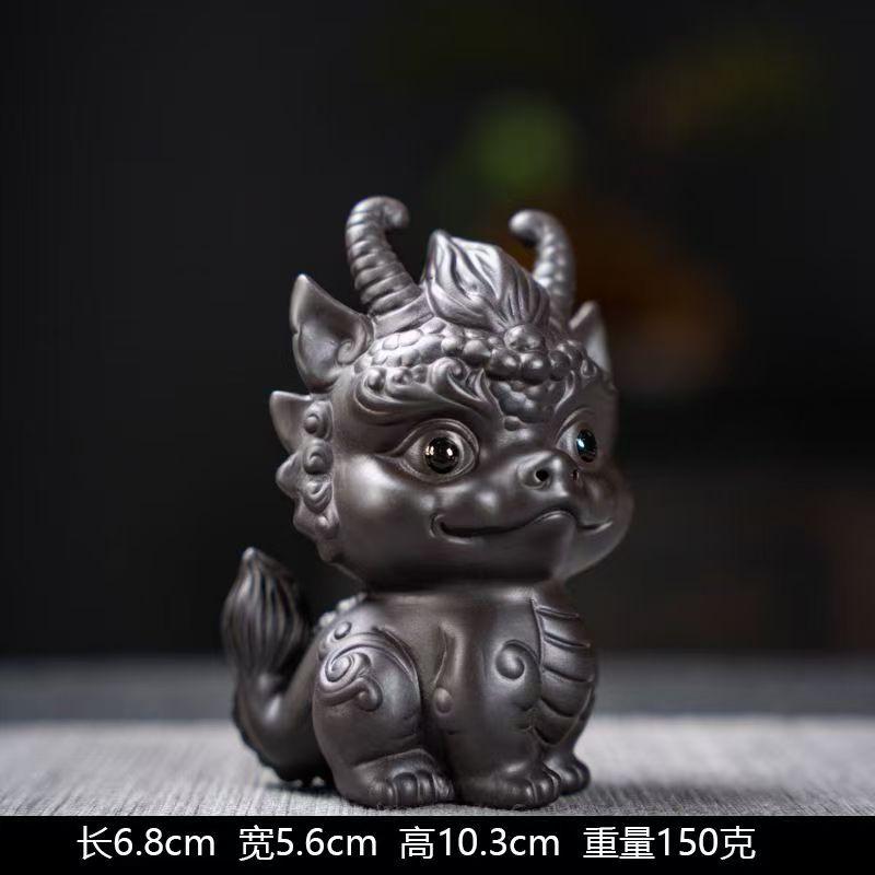 Miniature Dragon Statue Tea Pet Ornament Desktop Tea Decoration Tea Accessories for Farmhouse Office Garden Bookcase Apartment