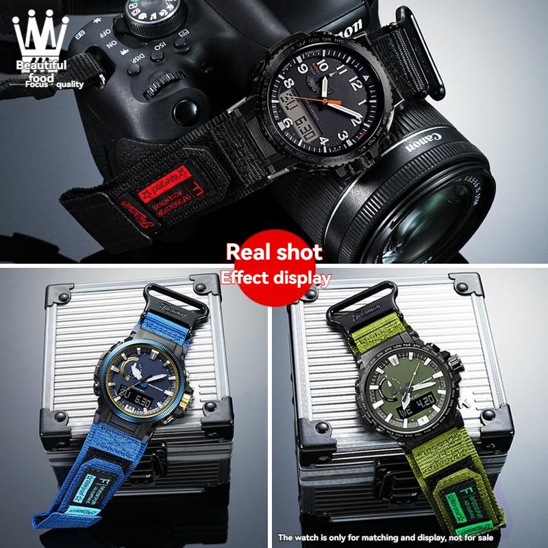 Für Casio Kletteruhr PRW-61Y/60/35Y/50/51/70Y/73X PRW-6900/6800/3400 PRJ-B001 Serie Wasserdichtes Nylon-Canvas-Uhrenarmband