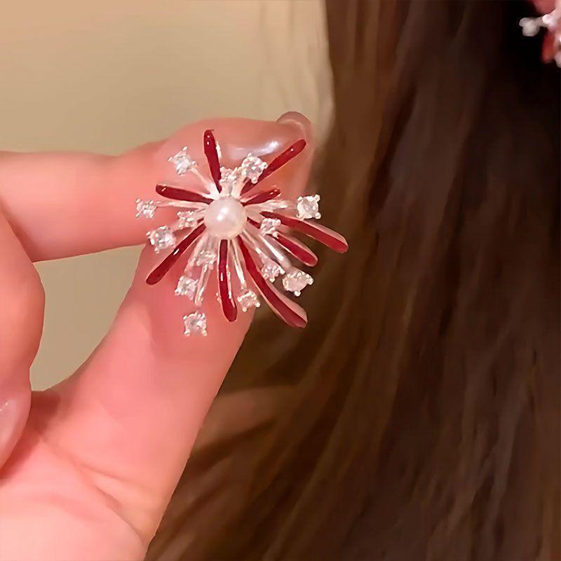 Elegant High-End Firework Stud Earrings: Niche Fashion Design for Women