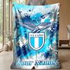 Custom Text Flannel Throw Blanket, Lightweight Cozy Bed Sofa BlanketLazio FC