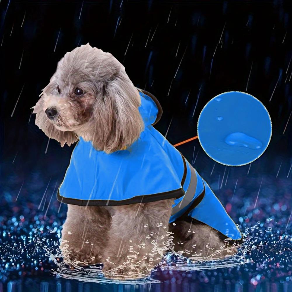 Waterproof Dog Rain Jacket With Strip Reflective Dog Coats Practical Dog Raincoat Outdoors