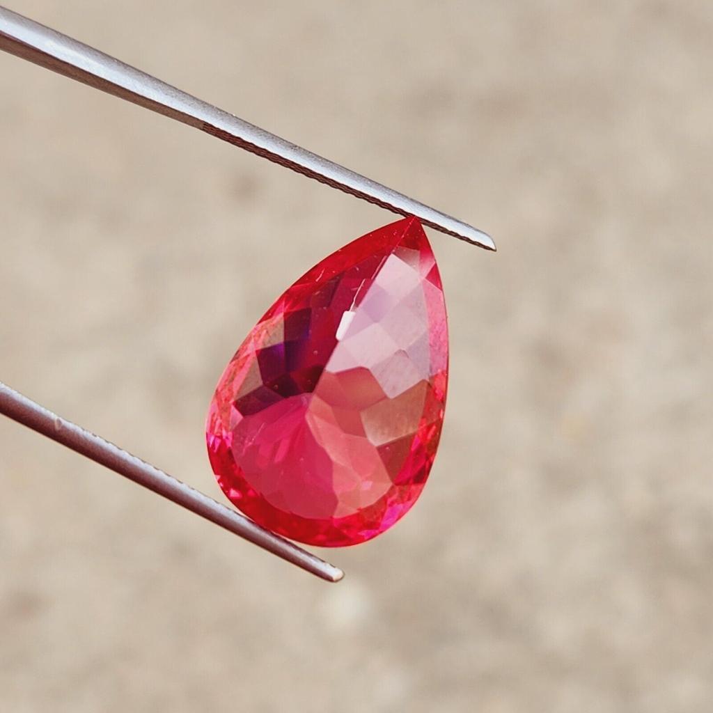 17.80 Ct Natural Pink Padparadscha Certified Gemstone Pear Cut Stone Z669