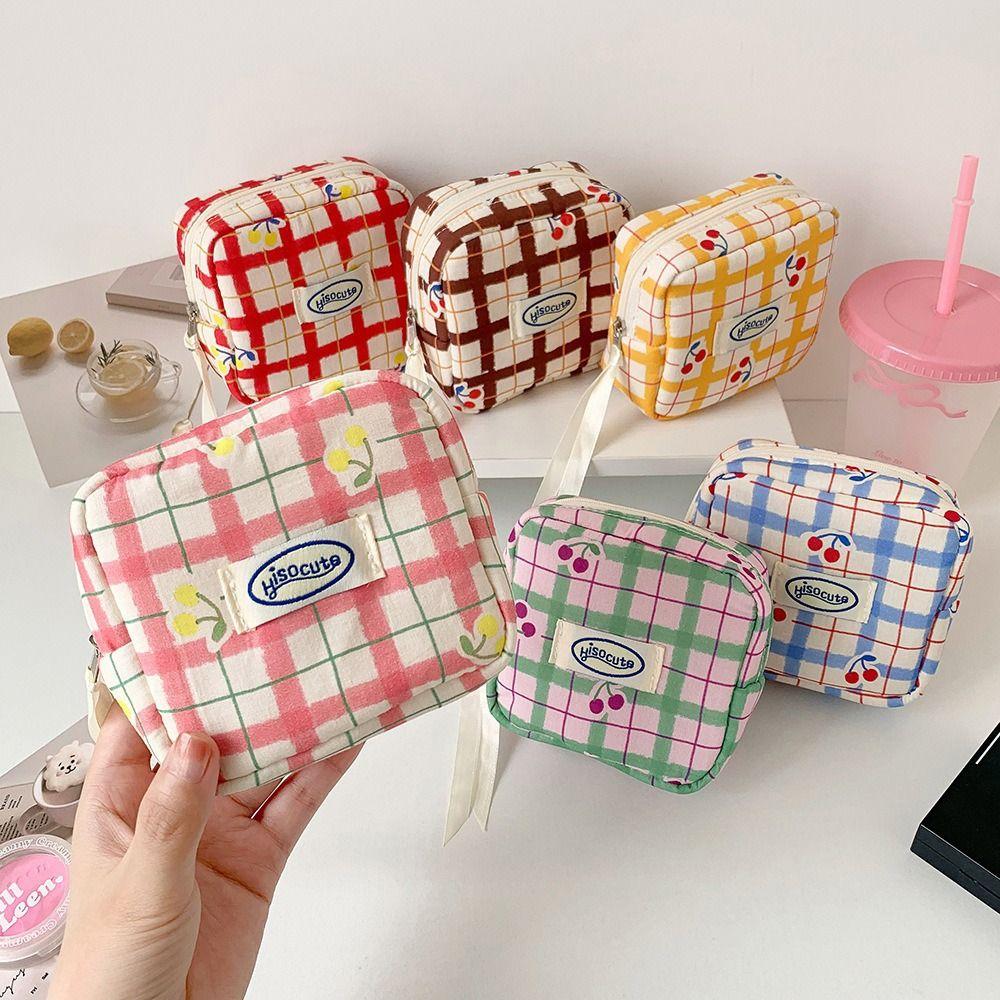 With Compartment Makeup Bag Zipper Closure Mini Earphones Lipstick Pouch