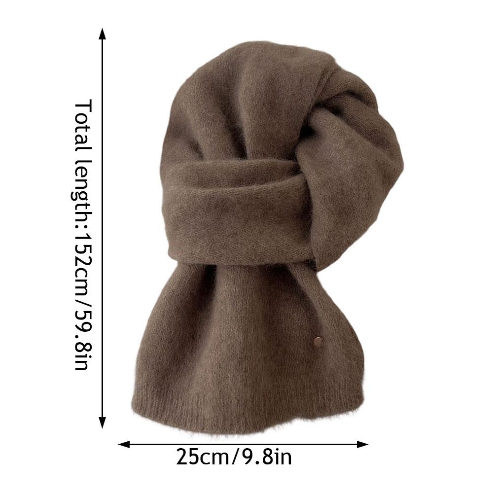 Hot Winter Thermal Knitted Scarf Women Raccoon Velvet Fur Wool Scarf Luxury Solid Color Shawl Wraps Windproof Warmer Neckerchief